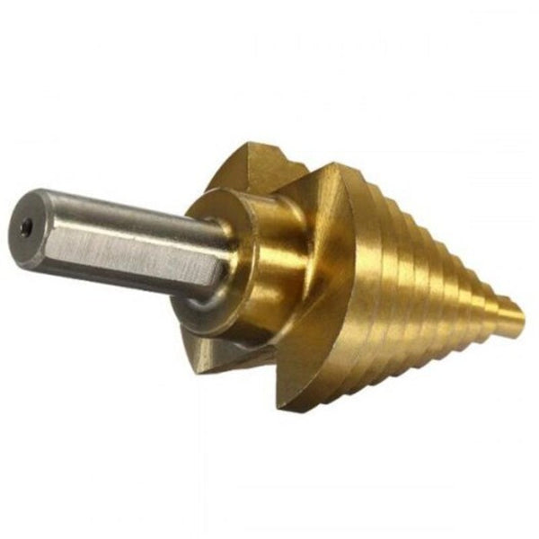 Drill Bits Titanium Coated Step Drill Bit With Center Punch Hole Cutter Drilling Tool 6Pcs Gold