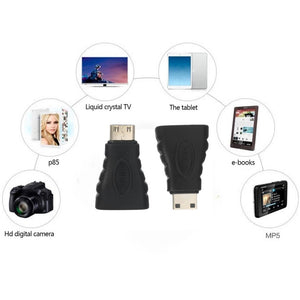 Photography Videography Hdmi Female To Mini Male Adapter Black