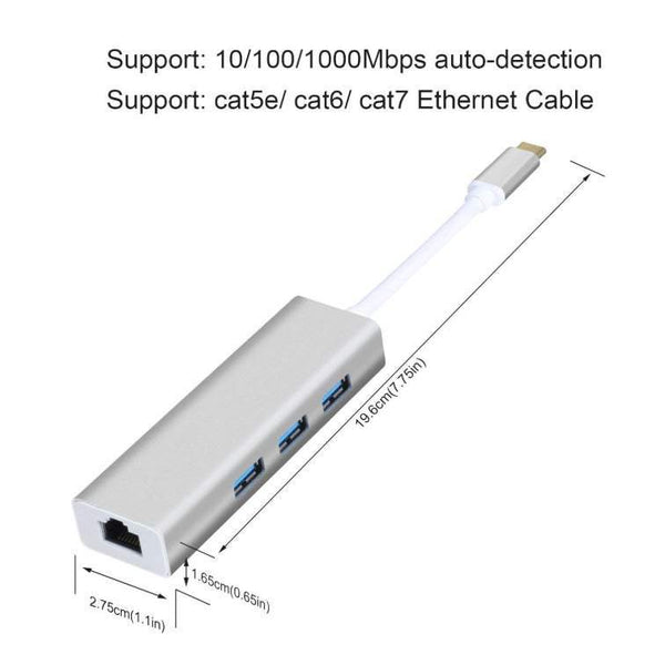 USB Cables, Hubs & Adapters Network Cards Adapters Hub Usb To Usb3.0 Ethernet For Macbook Pro 2018 / 2017 2016 Ipad Air Xps 13 15 And More