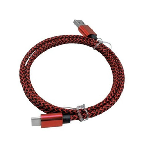 2M Usbtype C Cable Nylon Braided Fast Charging Cord Red