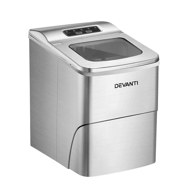 Countertop Ice Makers Devanti Portable Ice Cube Maker Silver