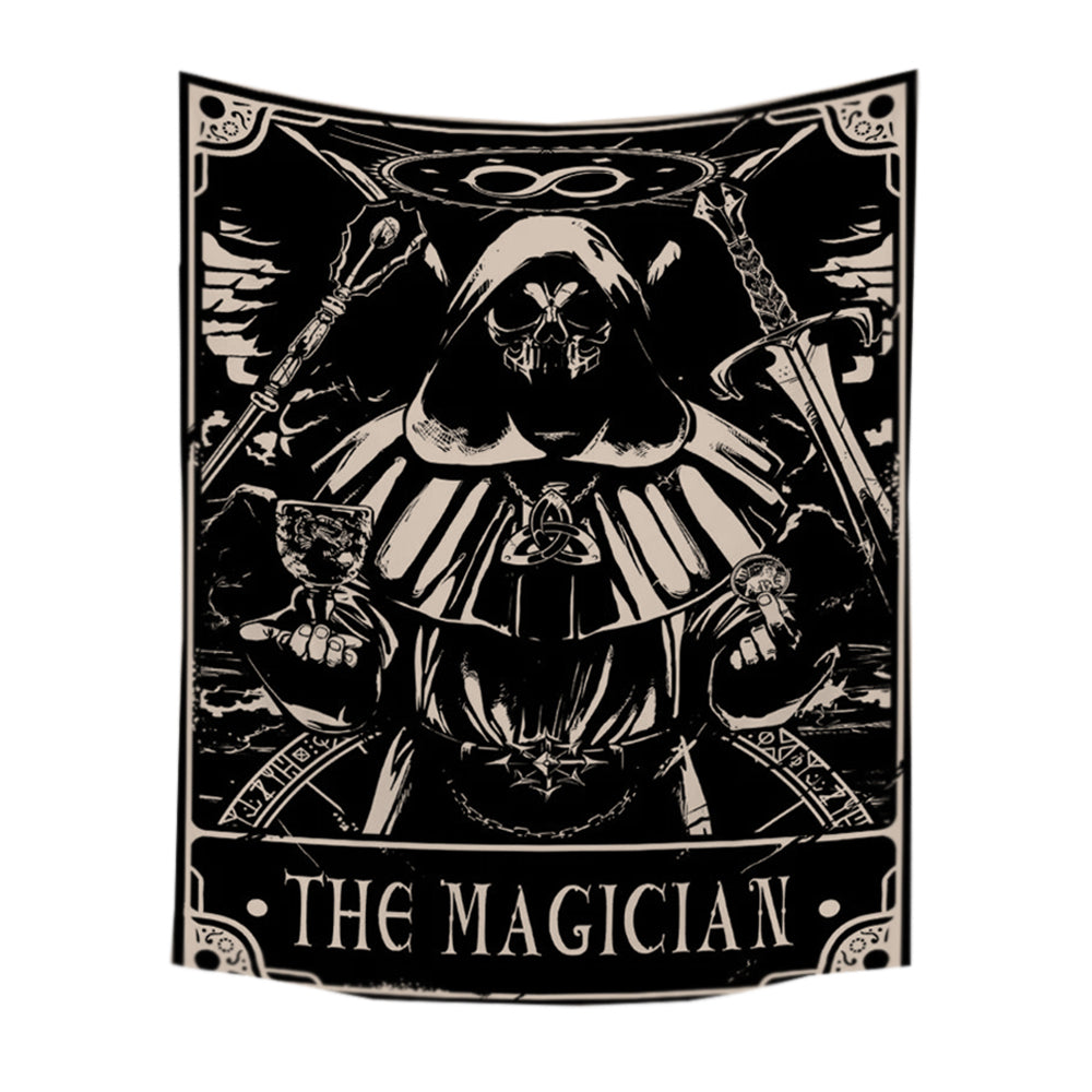 Tapestries Tapestry Black Magician 150X150 Cm Tarot Card Psychedelic Scene Art Decoration