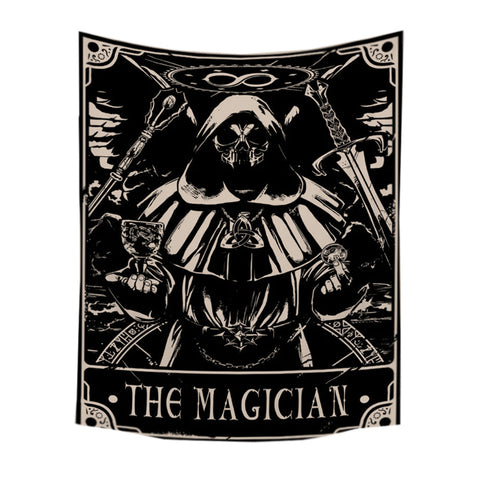 Tapestries Tapestry Black Magician 150X100 Cm Tarot Card Psychedelic Scene Art Decoration