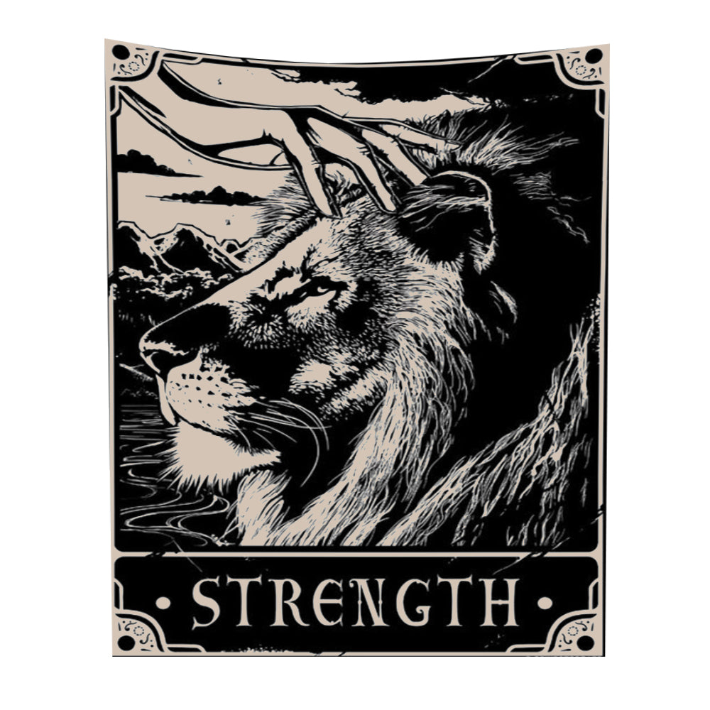 Tapestries Tapestry Black Lion Strength 150X130 Cm Bohemian Decoration Art Sheets