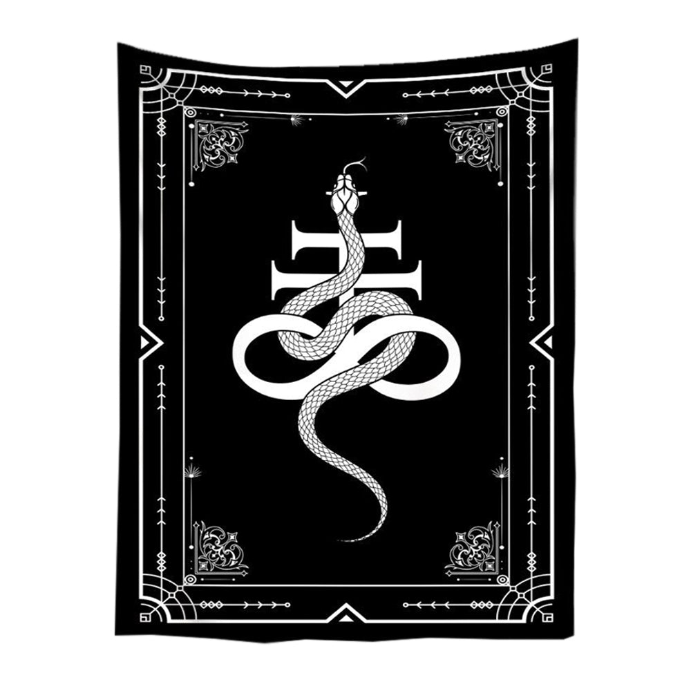 Tapestries Tapestry Black Snake 150X150 Cm Psychedelic Scene Art Bohemian Home Decor