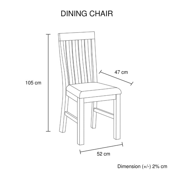 Dining Chairs 2X Wooden Frame Leatherette In Solid Acacia & Veneer Oak Colour