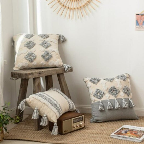 Cushions & Decorative Pillows Ins Moroccan Style Cushion Cover Geometric Tufted Cotton Embroidered Pillowcase 45 X 45Cm S1