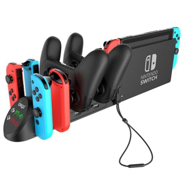 9187 Motorcycle 6 In Charging Base Dock For Nintendo Switch Joycon Pro Game Console Mirror Black