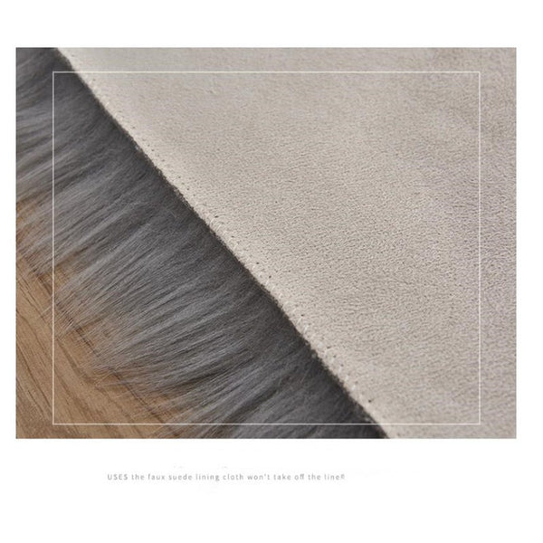 60X90cm Irregular Artificial Wool Fur Soft Plush Rug Carpet Mat Light Pink