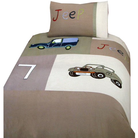 Quilt Covers Jeep Classics Embroidered Quilt Cover Set Single