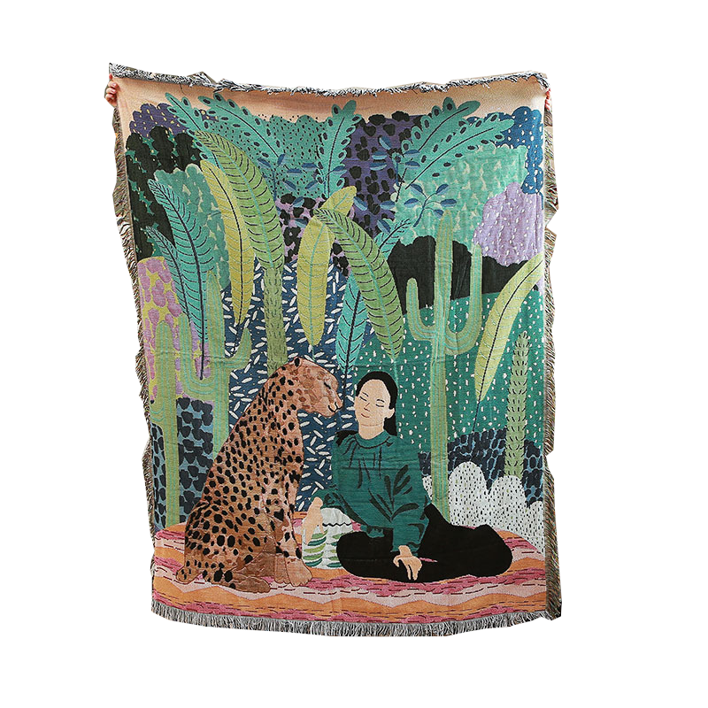 Throws & Afghans Jungle Rainforest Tiger Sofa Blanket Decorative Throw