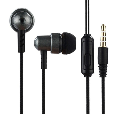 K2 3.5Mm Wired Headphones In Ear Headset Stereo Music Earphone Smart Phone Earpiece Earbuds Line Control / Microphone Gray