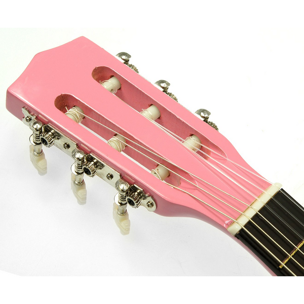 Karrera 34In Acoustic Wooden Childrens Guitar - Pink