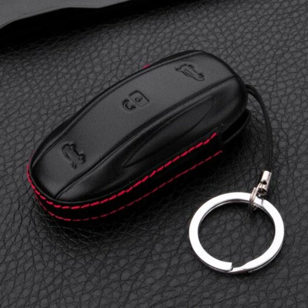 Car Keys, Fobs & Remotes Key Leather Fob Sleeve For Tesla Model X Black