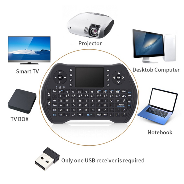 M10s 2.4Ghz Mini Wireless Keyboard For Android Smart Tv Box Pc Black
