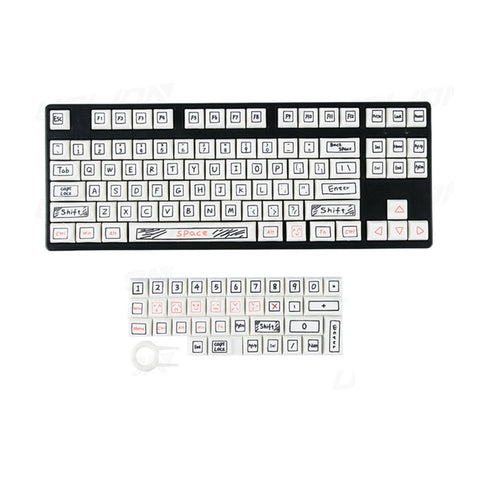 Keyboards & Keypads Keycap Keyboard White Notes Theme 125 Anime Keys Mechanical Keycaps For Keyboards