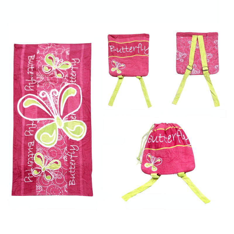 Towels & Flannels Kids Beach Towel N Bag Butterfly