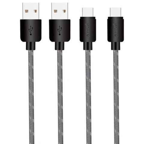 Usb Type C Cable 2Pack 1M 2Mnylon Braided Cord Fast Charger With Reversible Connector Taupe