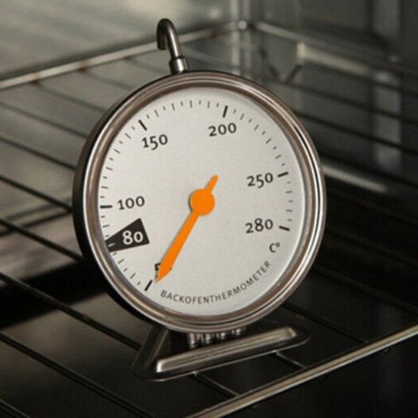 Kitchen Electric Oven Mechanical Thermometer Bake Detector Silver