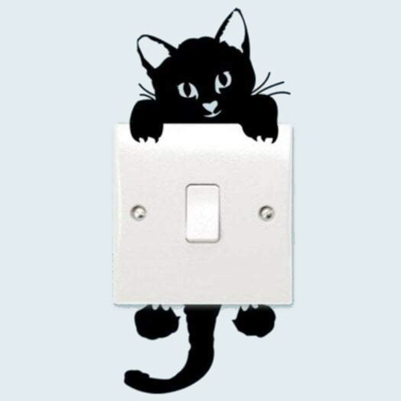 Wall Decals & Stickers Kid's Wall Stickers Cute Kitten Switch Pvc Removable