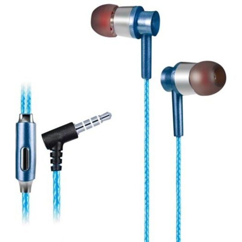 Wired Earphones A23 On Cord In Ear Earphones With Microphone Blue