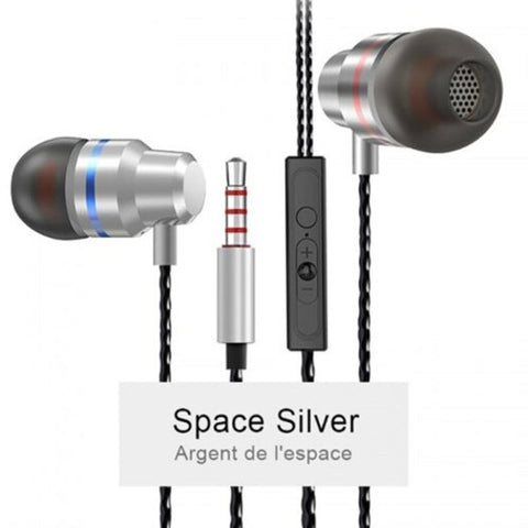 Earphones Ks Ds8 Headsets With Built In Microphone 3.5Mm Wired For Smartphones Silver