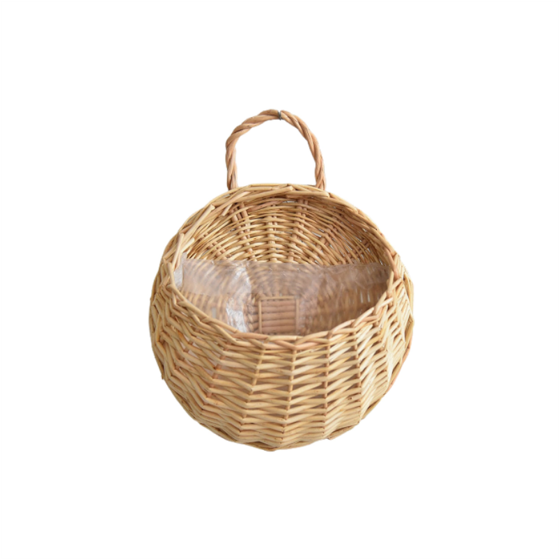 Planters & Vases 1 Set Flower Basket Handmade Weaving Multi Function Rattan Wall Fence Hanging Pot Plants Holder For Garden Beige L