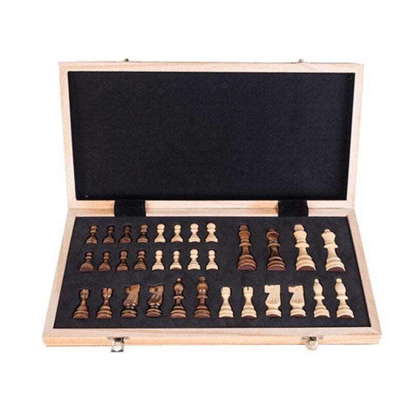 Contemporary Chess Family Travel Games Portable Wooden Magnetic Folding Chess Board