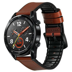 Watch Bands Leather Silicone Watch Band Strap For Huawei Gt / 2 Pro Magic Brown