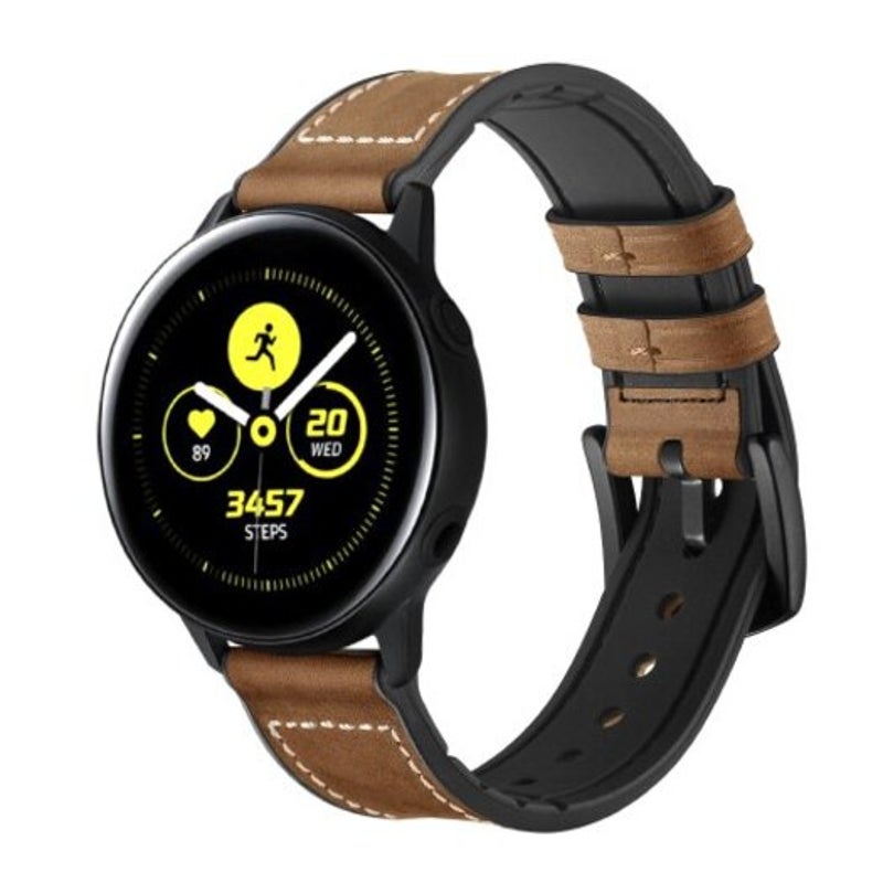 Watch Bands Leather Silicone Watch Band Wrist Strap For Samsung Galaxy Active / Sport Brown