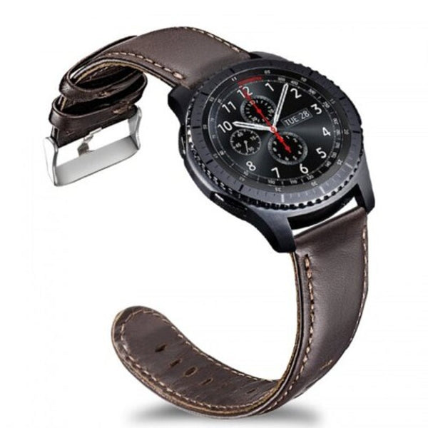 Watch Bands Leather Watch Band Strap For Samsung Gear S3 Classic Frontier / Galaxy 46Mm Deep Coffee