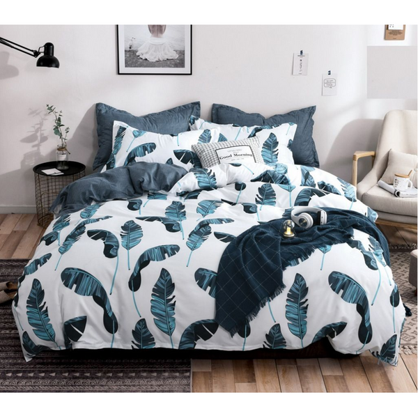 Quilt Covers Leaves Super King Size Duvet Quilt Cover Set