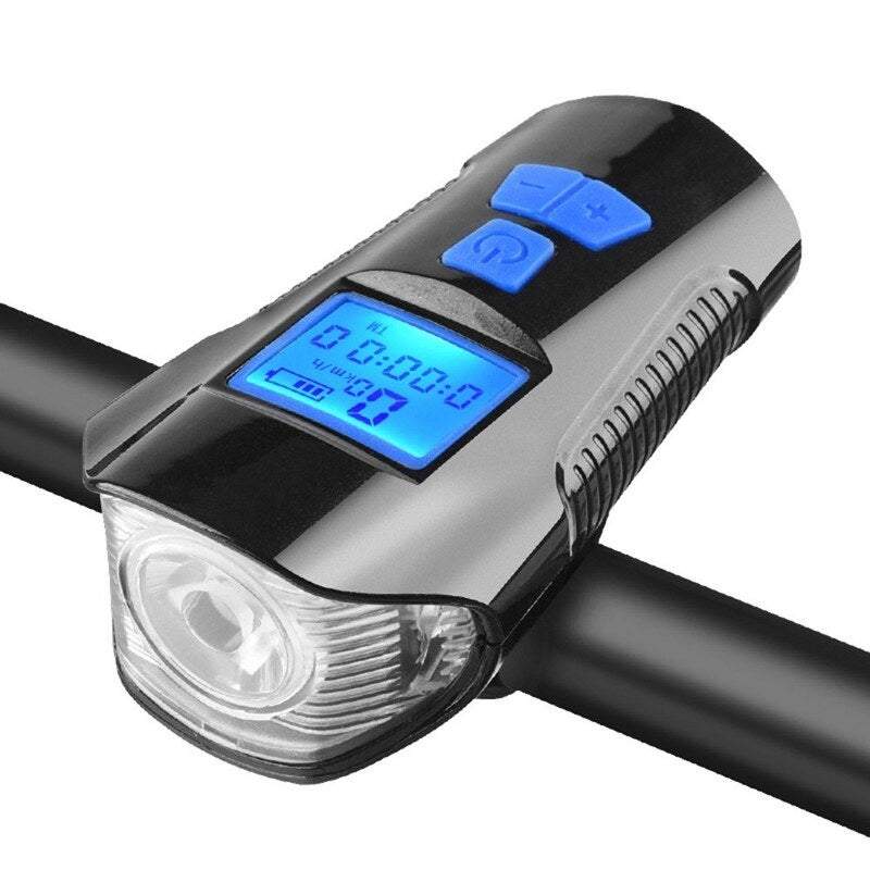 Lights & Reflectors Bike Lights Waterproof Usb Charging Lcd Screen Bicycle Handlebar Cycling Flashlight