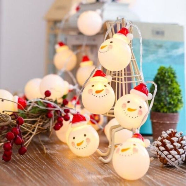 Seasonal Decorations Led Christmas Snowman Outdoor Decoration Light String 3M 20 Lamp White