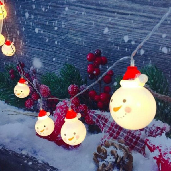 Seasonal Decorations Led Christmas Snowman Outdoor Decoration Light String 3M 20 Lamp White