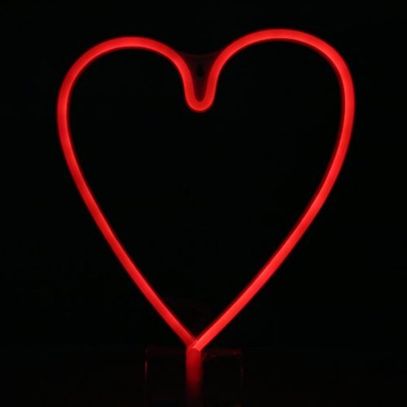 Night Lights Led Heart Shape Neon Light Wall Lamp Holiday Decorations Red Usb Powered