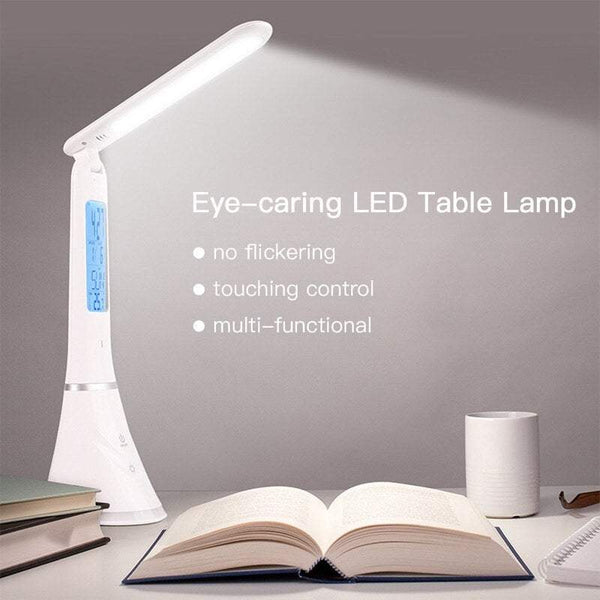 Lamps Table Desk Leds Touch Control Usb Rechargeable Dimmable Reading Light With Alarm Clock Calendar Temperature Lcd Display Screen Colour Changing