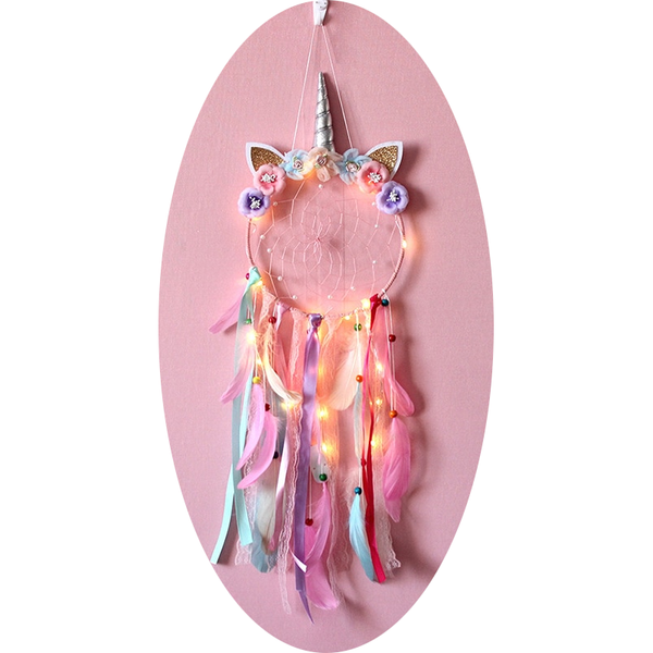 Wall Hangings Led Unicorn Dream Catcher Boho Kawaii Room Decoration Dreamcatcher