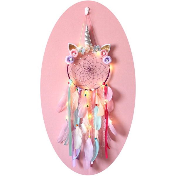 Wall Hangings Led Unicorn Dream Catcher Boho Kawaii Room Decoration Dreamcatcher