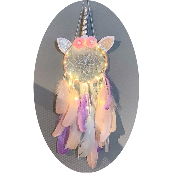 Wall Hangings Led Unicorn Dream Catcher Boho Kawaii Room Decoration Dreamcatcher