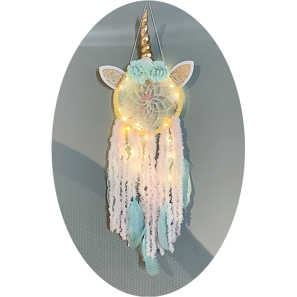 Wall Hangings Led Unicorn Dream Catcher Boho Kawaii Room Decoration Dreamcatcher