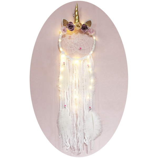 Wall Hangings Led Unicorn Dream Catcher Boho Kawaii Room Decoration Dreamcatcher