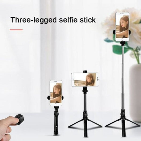 Selfie Sticks 3 In 1 Portable Bluetooth Tripod Monopod Selfie Stick Phone Holder With Remote Control Pink