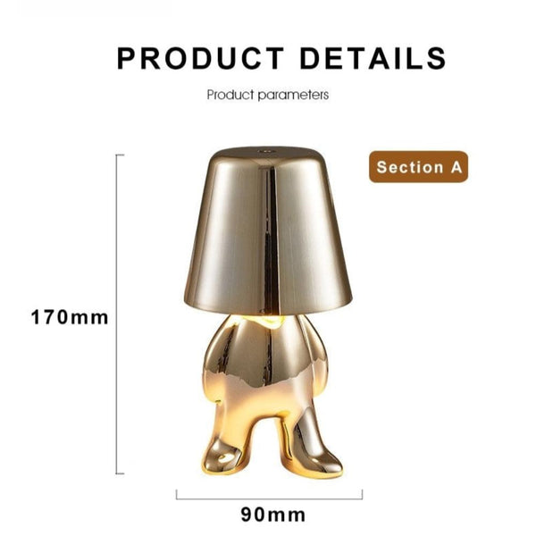 Lamps Hotel Lightning Lamp Rechargeable Gold Little Man Sitting Table Touch Switch