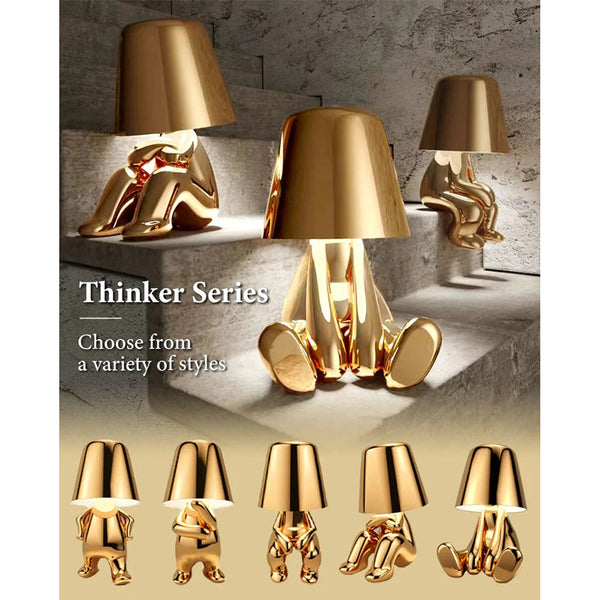 Lamps Hotel Lightning Lamp Rechargeable Gold Little Man Sitting Table Touch Switch