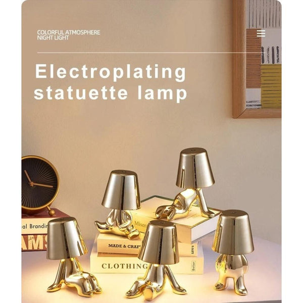 Lamps Hotel Lightning Lamp Rechargeable Silver Little Man Sitting Position Table