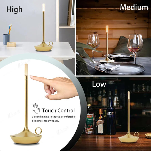 Lamps Hotel Lightning Lamp Upgraded Gold Led Bar Table Usb Rechargeable Desk