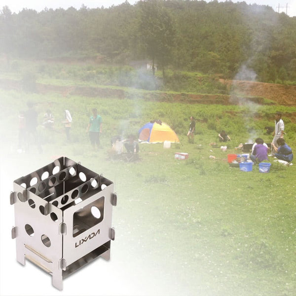 Camping Stoves Portable Lightweight Stainless Steel Outdoor Camping Cooking Wood Stove