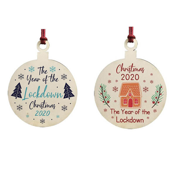 Seasonal Decorations Lockdown Wooden Christmas Tree Ornaments 2020 Keepsakes