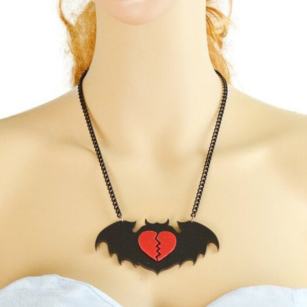 Necklaces & Pendants Long Chain Big Bat Pendant Necklace For Women Black